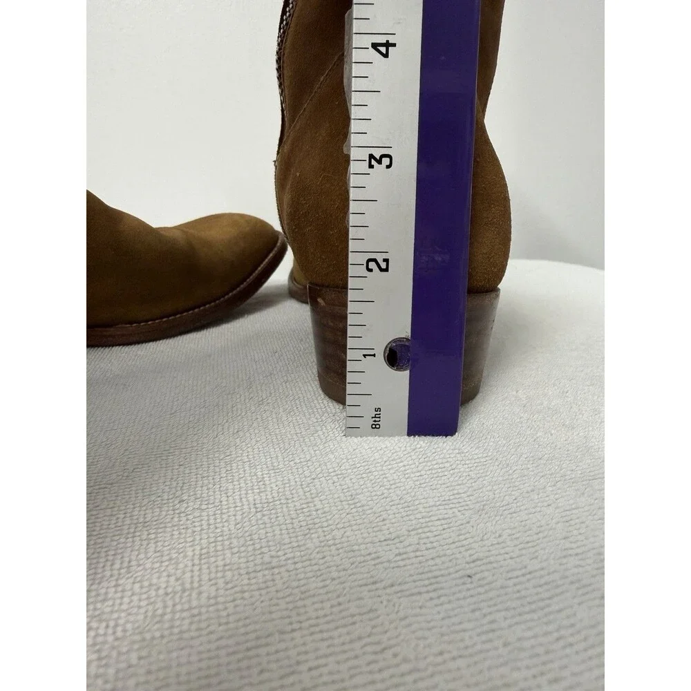 Saint Laurent Wyatt Brown Suede Leather Side Zip Boots EU 39 Italy